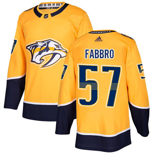 Cheap Adidas Nashville Predators 57 Dante Fabbro Yellow Home Authentic Stitched Youth NHL Jersey